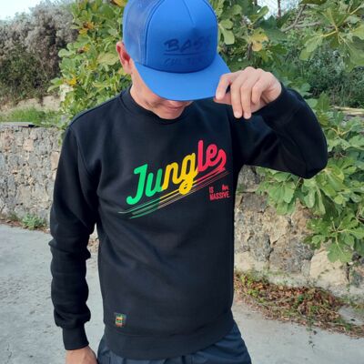 Classic Black Crewneck Sweatshirt Jungle is Massive