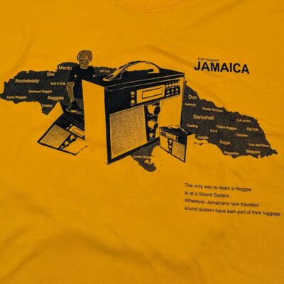 Reggae Radio, Nuff Respect Jamaica t-shirt | yellow