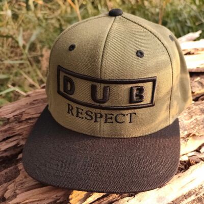 Klasyczna czapka Snapback - DUB Respect - oliwkowy i czarny