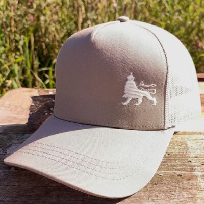 Conquering Lion Classic Trucker Cap - Khaki and Ecrui