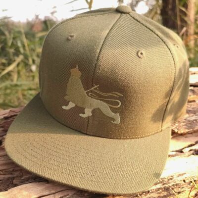 Classic Snapback Cap - Lion of Judah / Deep Olive