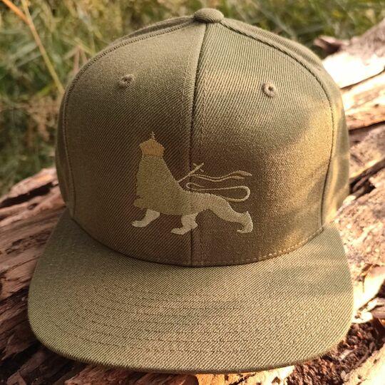 Klasyczna czapka Snapback - Lion of Judah - głęboka oliwa