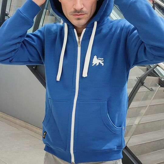 DubLion unisex Zip Hoodie | Cobalt Blue color