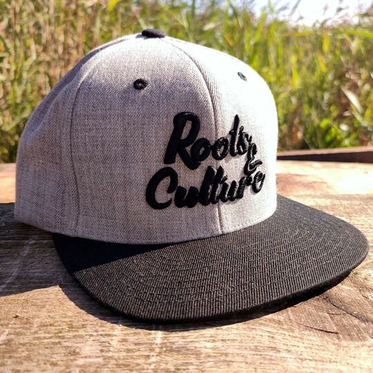 Classic Snapback Cap Roots & Culture  / heather gray & black