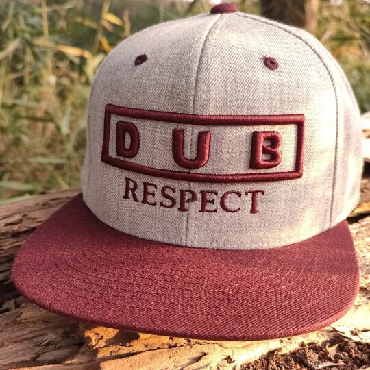 Klasyczna czapka Snapback - DUB Respect - szary melanż / bordo