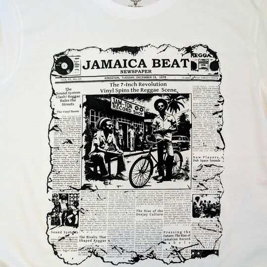 Koszulka Jamaica Beat Newspaper – Sound System & Vinyl Culture