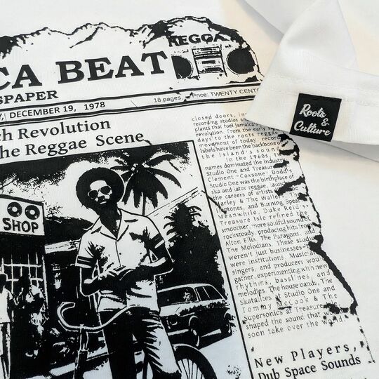 Jamaica Beat Newspaper Print T-Shirt