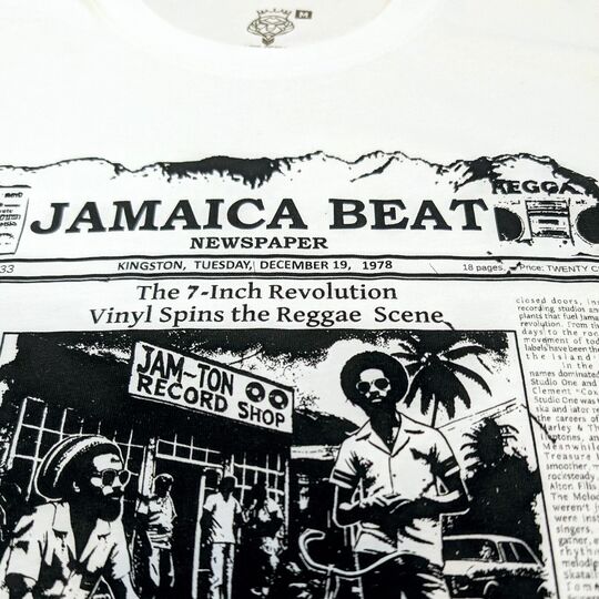 Jamaica Beat Newspaper Print T-Shirt