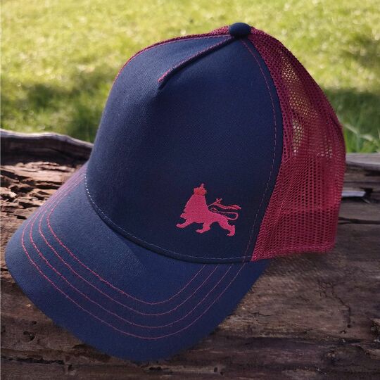 Conquering Lion Classic Trucker Cap - Navy & Burgundy