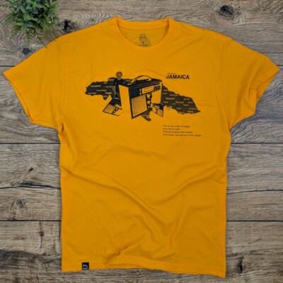 Reggae Radio, Nuff Respect Jamaica t-shirt | yellow