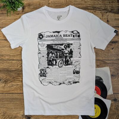 Jamaica Beat Newspaper Print T-Shirt