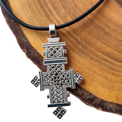 Ethiopian and  Rastafari Cross Necklace, Abyssinian, African