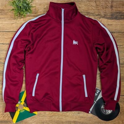 Burgundy Retro Track Jacket  Lion of Judah Edition