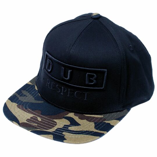 Czapka Snapback Dub Respect, czarna z kamuflażem woodland