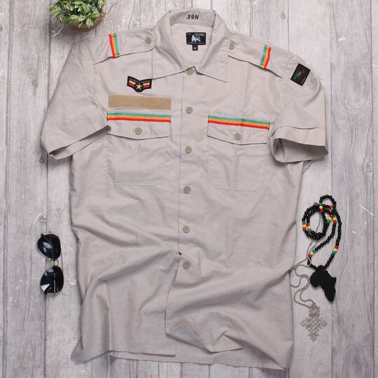  Military style shirt Jah Army style Rasta soldier [SAMPLE] M