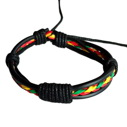 Rasta style braided bracelet 942